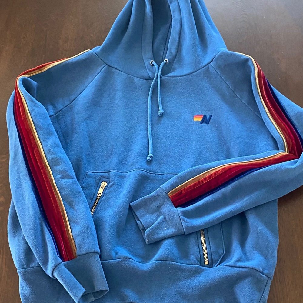 EXTREMELY RARE Aviator Nation Hoodie with Velvet stripes from Malibu